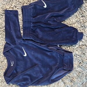 Nike Kids Navy Blue Velour Sweatpants & Joggers Set